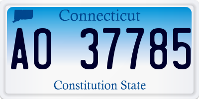 CT license plate AO37785