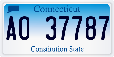 CT license plate AO37787