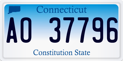 CT license plate AO37796
