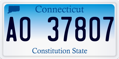 CT license plate AO37807