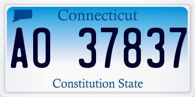 CT license plate AO37837