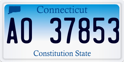 CT license plate AO37853