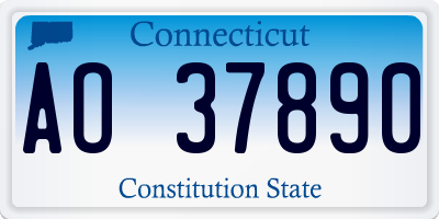 CT license plate AO37890