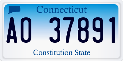 CT license plate AO37891