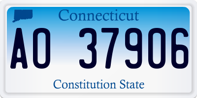 CT license plate AO37906