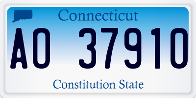 CT license plate AO37910