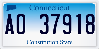 CT license plate AO37918