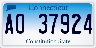 CT license plate AO37924