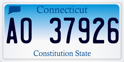 CT license plate AO37926