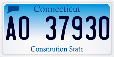 CT license plate AO37930