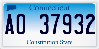 CT license plate AO37932