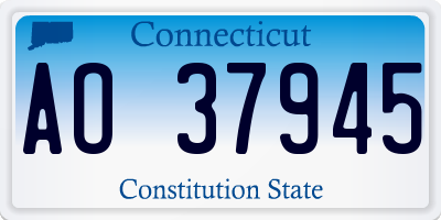 CT license plate AO37945