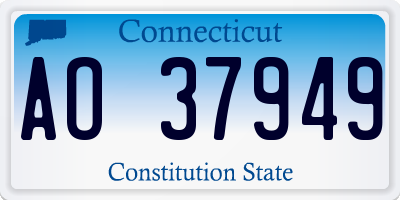 CT license plate AO37949