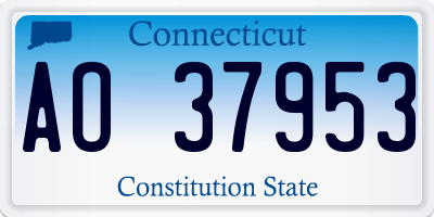 CT license plate AO37953