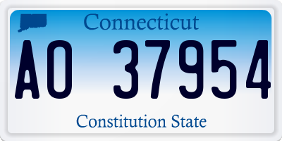 CT license plate AO37954