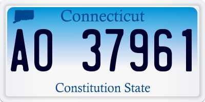 CT license plate AO37961
