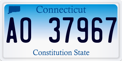 CT license plate AO37967