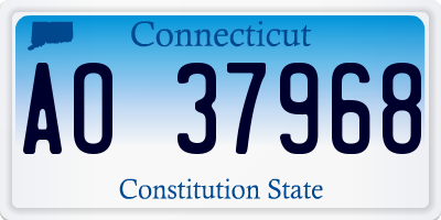 CT license plate AO37968