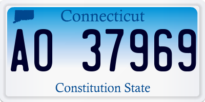 CT license plate AO37969