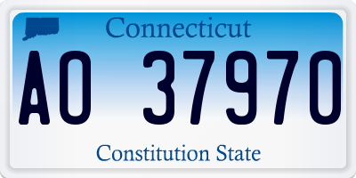 CT license plate AO37970