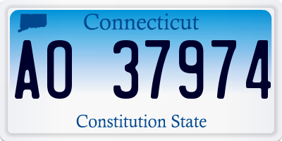 CT license plate AO37974