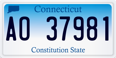 CT license plate AO37981