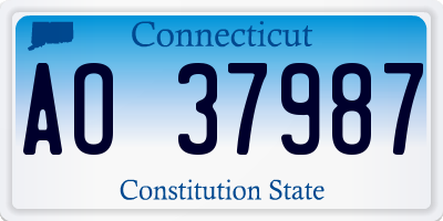 CT license plate AO37987