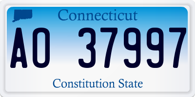CT license plate AO37997