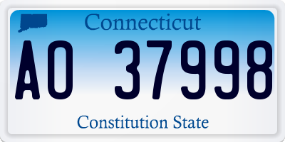 CT license plate AO37998
