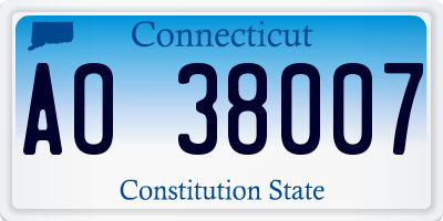CT license plate AO38007
