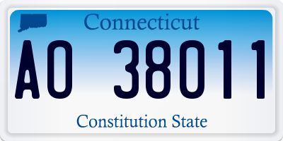 CT license plate AO38011