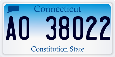 CT license plate AO38022