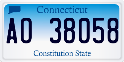 CT license plate AO38058