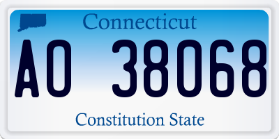 CT license plate AO38068