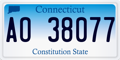 CT license plate AO38077