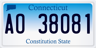CT license plate AO38081