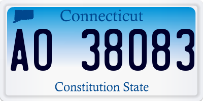 CT license plate AO38083