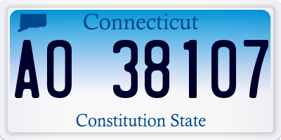 CT license plate AO38107