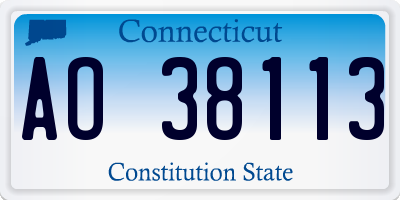 CT license plate AO38113