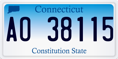 CT license plate AO38115