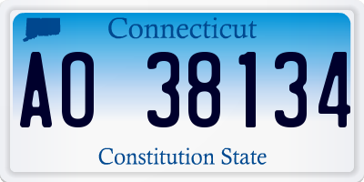 CT license plate AO38134