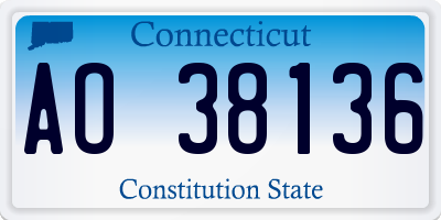 CT license plate AO38136