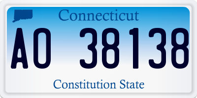 CT license plate AO38138