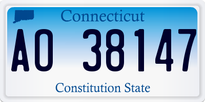 CT license plate AO38147