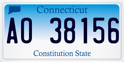 CT license plate AO38156