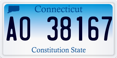 CT license plate AO38167