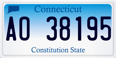 CT license plate AO38195
