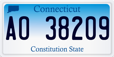 CT license plate AO38209