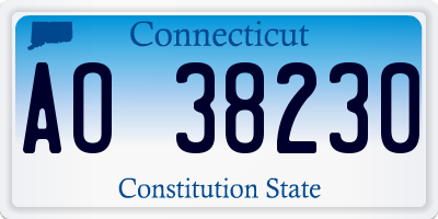 CT license plate AO38230