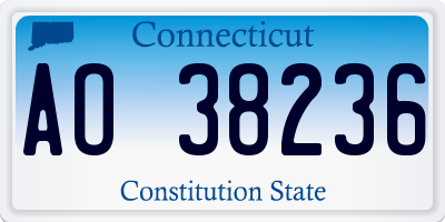 CT license plate AO38236